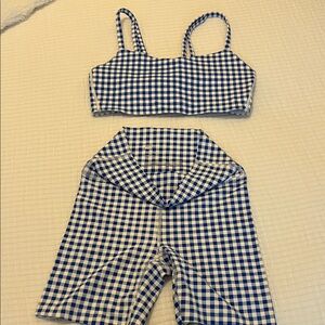 All in Motion Blue and White Checkered Apparel